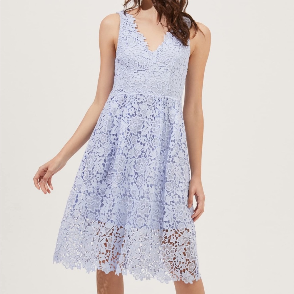 ASTR the Label V-neck Lace Fit & Flare Dress